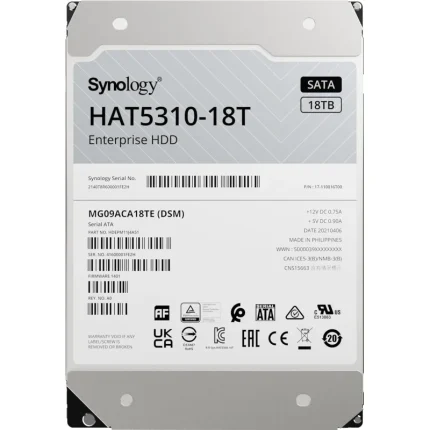 disque dur synology hat5310 18to sata 3.5" 7200 tr/min pour nas professionnel (hat5310 18t)