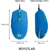 souris gaming logitech g102 lightsync bleue usb (910 005801)