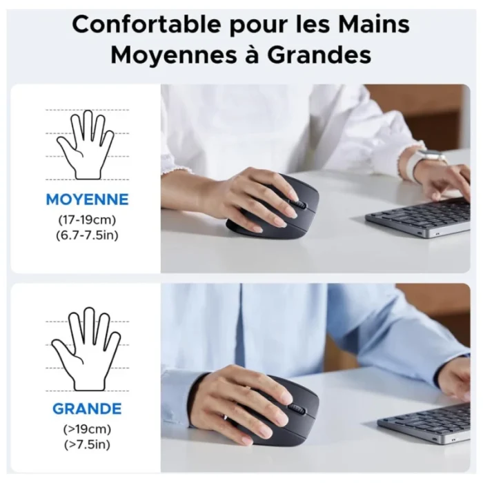 souris verticale sans fil m571 ergonomique noire (55916)