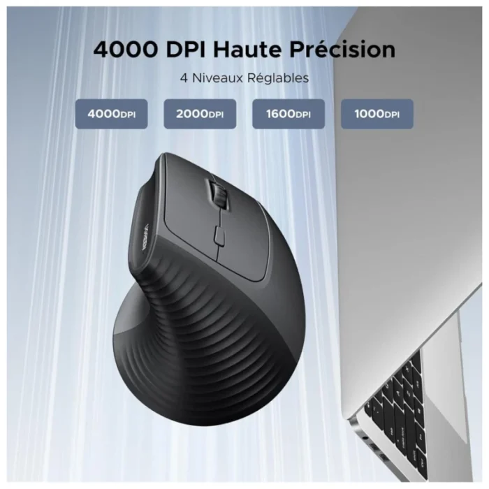 souris verticale sans fil m571 ergonomique noire (55916)
