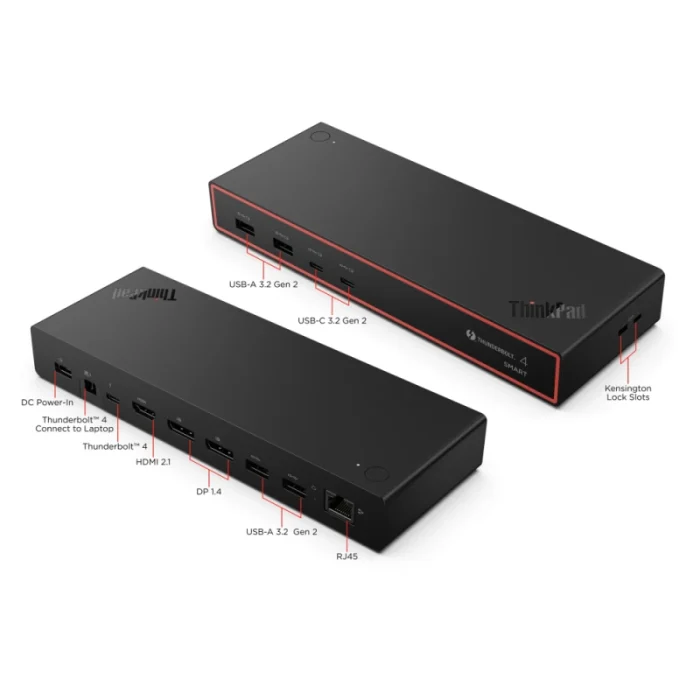 station d’accueil lenovo thinkpad thunderbolt 4 smart dock gen 2 (40be0135eu)