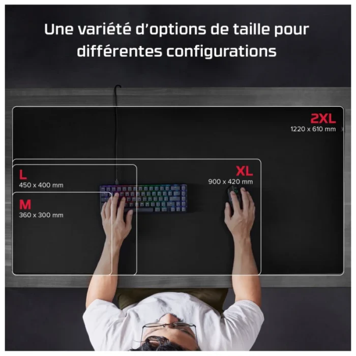 tapis de souris gaming hyperx pulsefire mat cloth l (4z7x4aa)