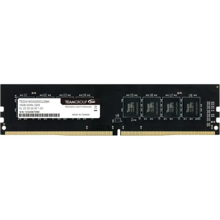 barrette mémoire ddr4 teamgroup elite u dimm 16 go 3200 mhz cl22 (ted416g3200c2201)