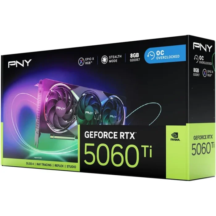 carte graphique pny geforce rtx 5060 ti 8go (vcg5060t8tfxxpb1 o)