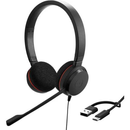 casque jabra evolve 20 ms duo usb c/a professionnel (4999 823 169)