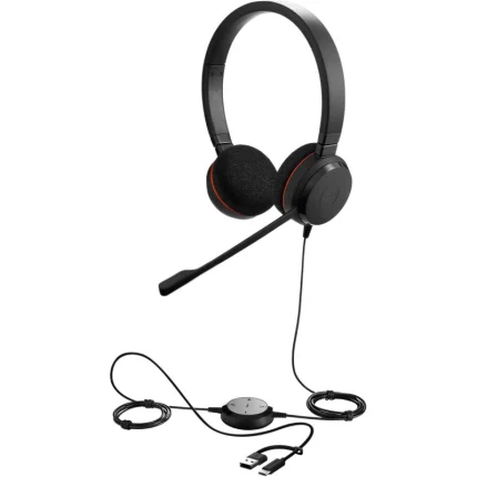casque jabra evolve 20 ms duo usb c/a professionnel (4999 823 169)