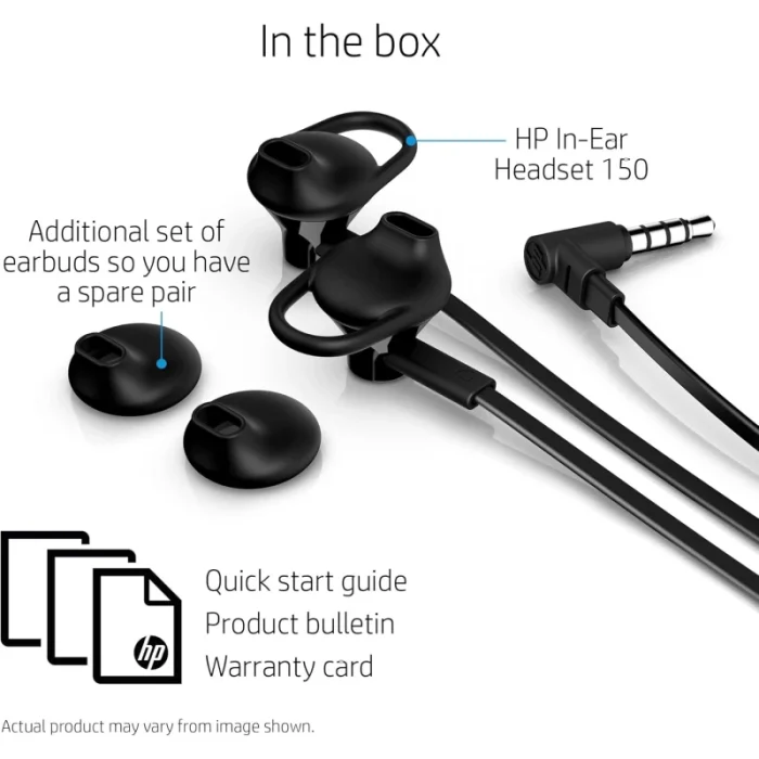 Écouteurs hp doha in ear headset 150 intra auriculaires avec microphone (x7b04aa)