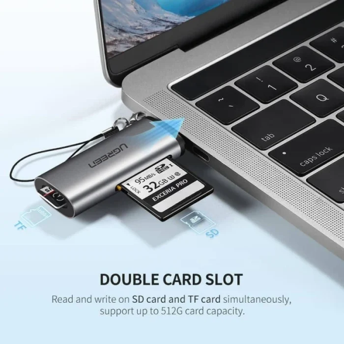 lecteur de cartes usb c ugreen usb 3.1 tf sd haute vitesse (50704)