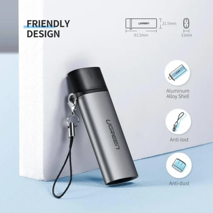lecteur de cartes usb c ugreen usb 3.1 tf sd haute vitesse (50704)