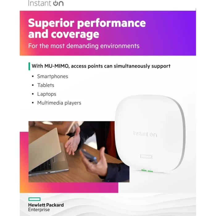 point d'accès wi fi hpe aruba networking instant on ap25 wi fi 6 (r9b28a)