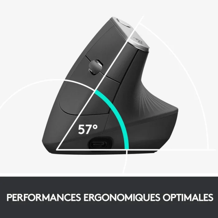 souris ergonomique logitech mx vertical sans fil bluetooth (910 005448)