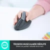 souris ergonomique logitech mx vertical sans fil bluetooth (910 005448)