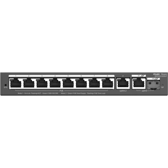 switch poe ruijie reyee 10 ports gigabit 120 w (rg es210gs p)