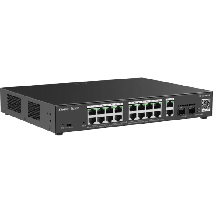 switch poe ruijie reyee 20 ports gigabit 250 w (rg es220gs p)