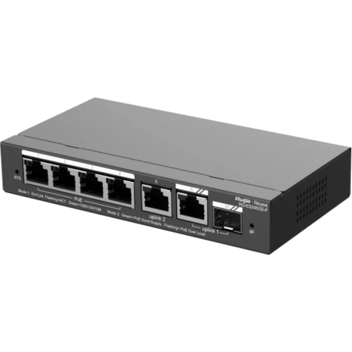 switch poe ruijie reyee 6 ports gigabit 54 w (rg es206gs p)