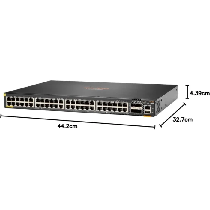 switch réseau aruba 6200f 48g poe 4 sfp 370w administrable (jl727b)