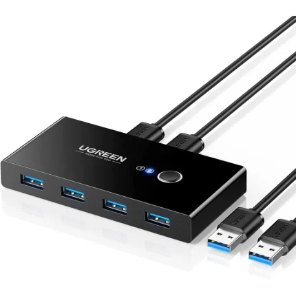 ugreen 30768 switch commutateur usb 3.0 kvm 4 ports pour 2 pc usb kvm 2 entrees 4 sorties usb