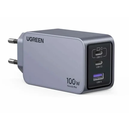 chargeur rapide ugreen 100w gan 2c1a avec câble 1.5m usb c (25874)