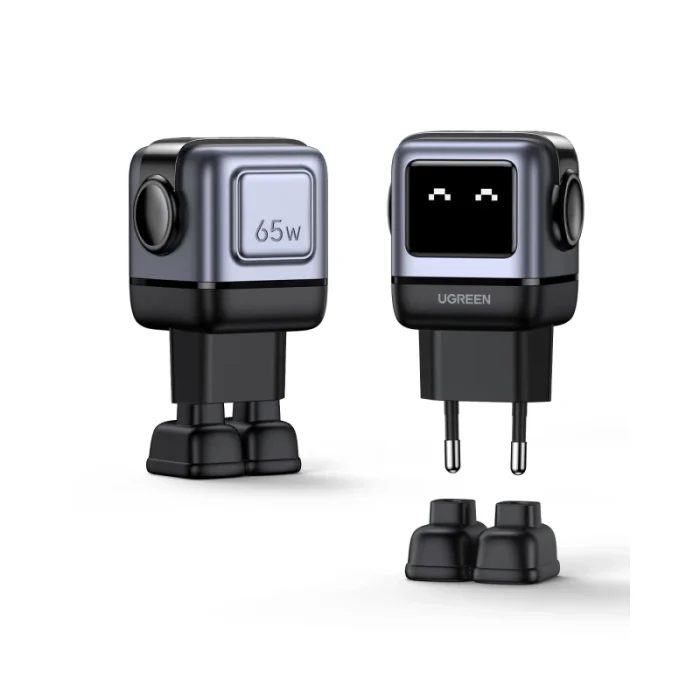 chargeur rapide ugreen 65w gan 2c1a noir usb c haute puissance (25685b)