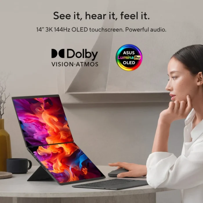 ordinateur portable asus zenbook duo ux8407aa 14" oled ultra 9 (90nb16v1 m00r00)