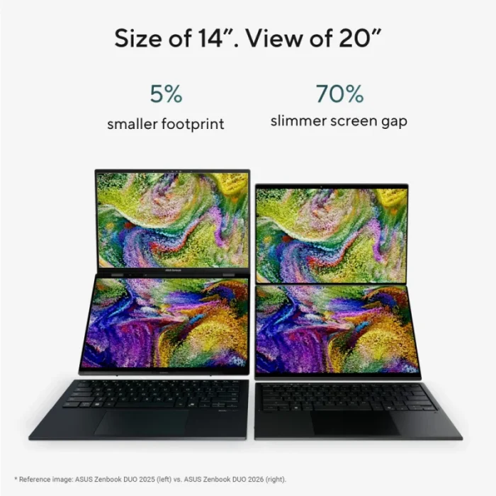 ordinateur portable asus zenbook duo ux8407aa 14" oled ultra 9 (90nb16v1 m00r00)