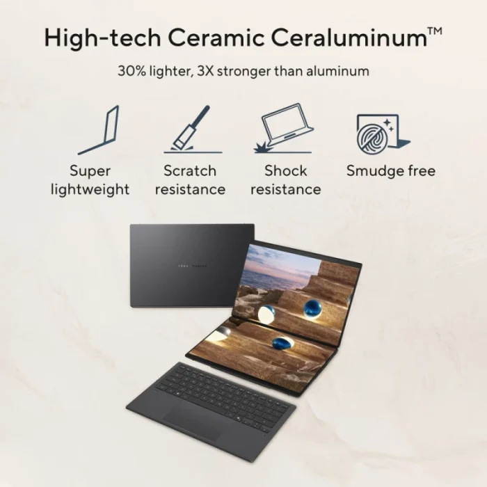 ordinateur portable asus zenbook duo ux8407aa 14" oled ultra 9 (90nb16v1 m00r00)