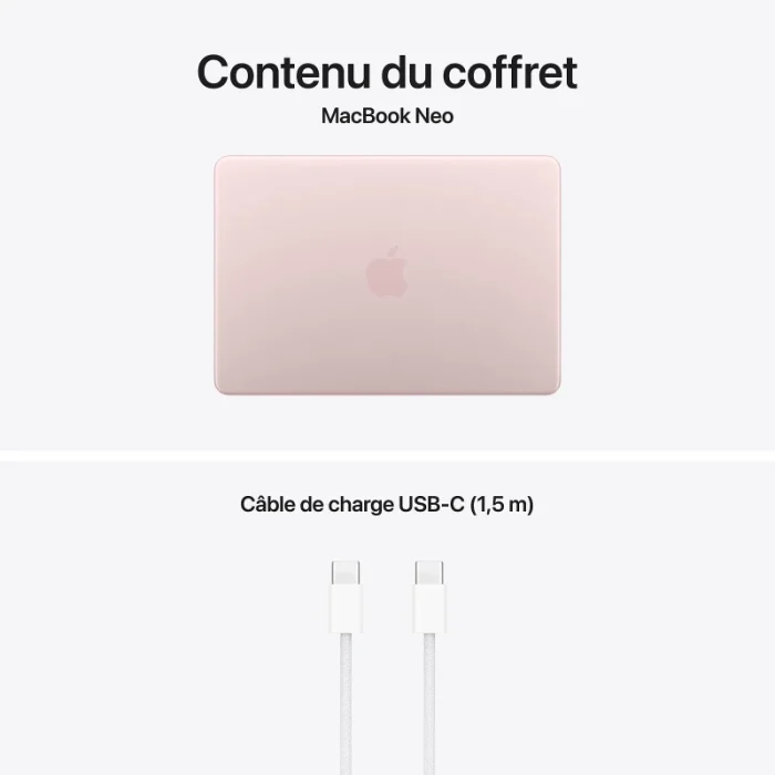 apple macbook neo 13" apple a18 pro 8go 256go ssd blush (mhfh4fn/a)