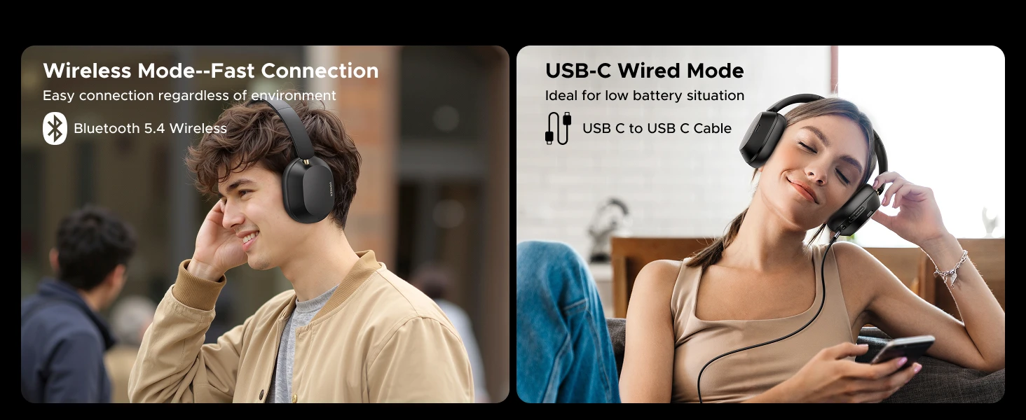 casque sans fil ugreen hitune max5c hybrid anc noise cancelling headphones – hp203 – 35757 et 35758 linksolutions (1)