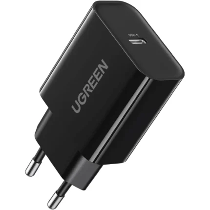 chargeur ugreen 20w 1c rapide usb c noir (10191)