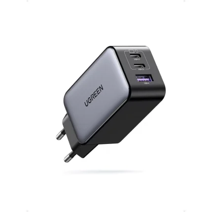 chargeur ugreen 65w 2c1a gan rapide usb c et usb a gris (10335)
