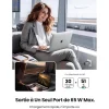 chargeur ugreen 65w 2c1a gan rapide usb c et usb a gris (10335)
