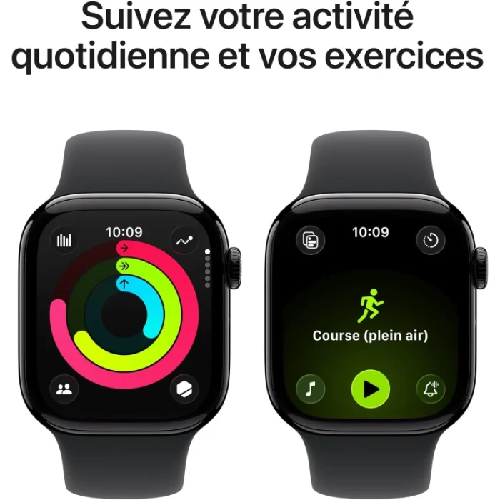 apple watch series 11 gps 42mm jet black m/l (mequ4af/a)