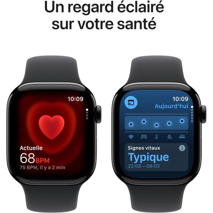 apple watch series 11 gps 42mm jet black m/l (mequ4af/a)