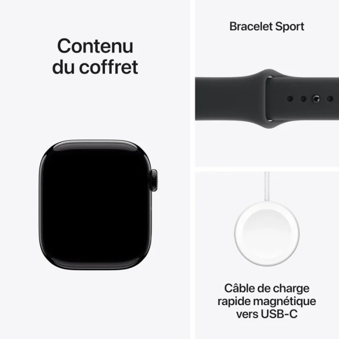 apple watch series 11 gps 42mm jet black m/l (mequ4af/a)
