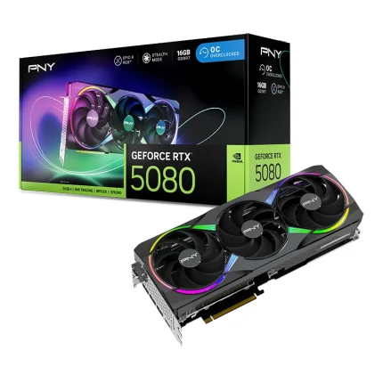 carte graphique pny geforce rtx 5080 16 go argb oc triple fan (vcg508016tfxxpb1 o)