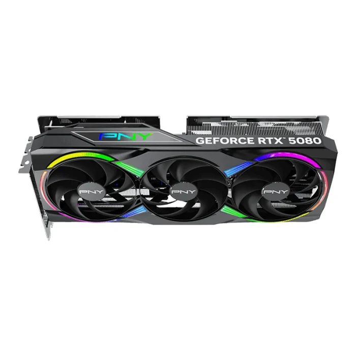 carte graphique pny geforce rtx 5080 16 go argb oc triple fan (vcg508016tfxxpb1 o)