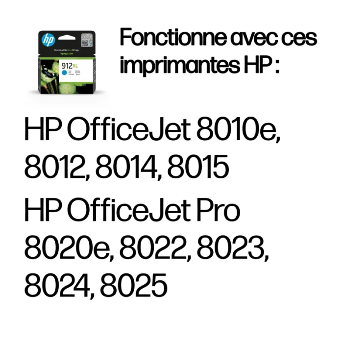 cartouche hp 3yl81ae 912xl cyan