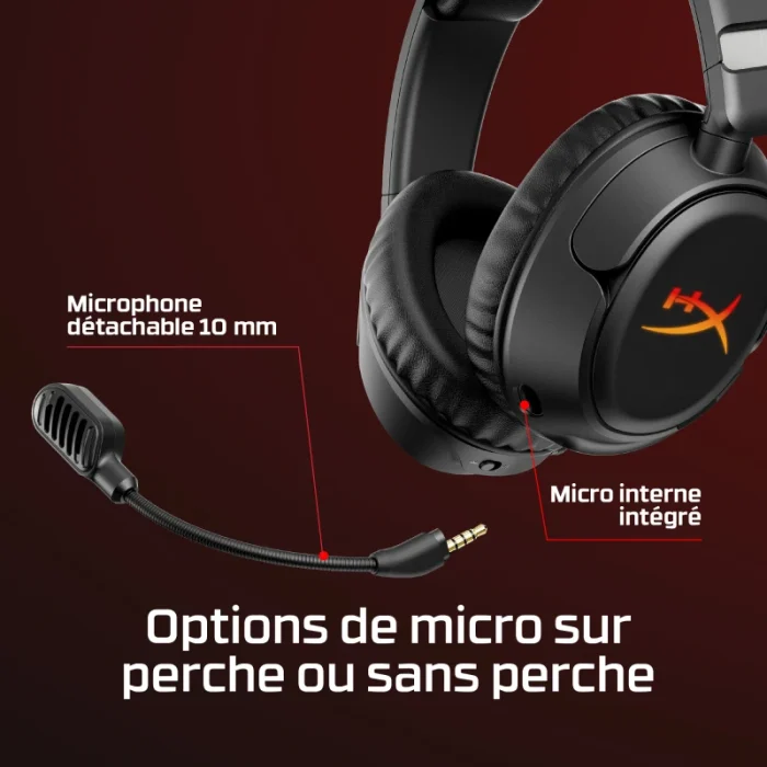 casque gaming hyperx cloud flight 2 b5vc5aa sans fil ps5 blanc