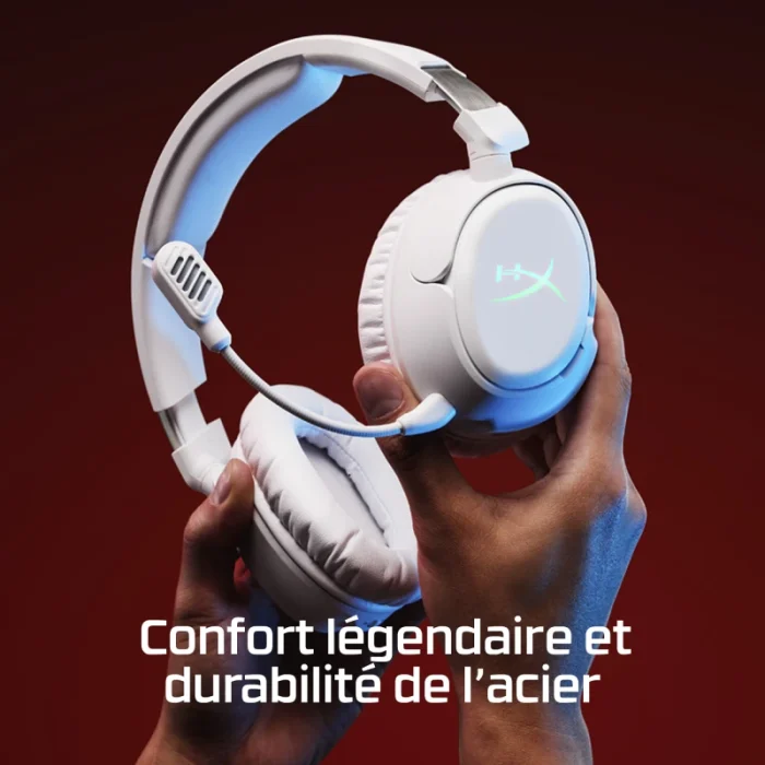 casque gaming hyperx cloud flight 2 b5vc5aa sans fil ps5 blanc