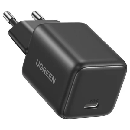 chargeur ugreen 30w usb c gan rapide eu gris (55531)