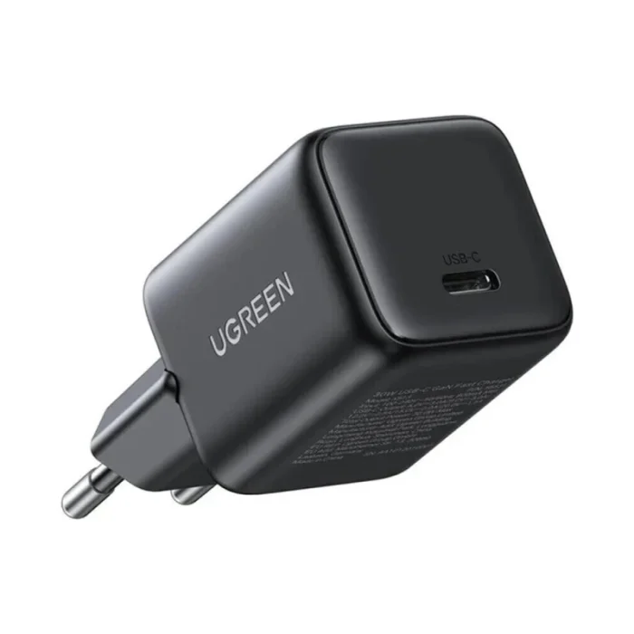 chargeur ugreen 30w usb c gan rapide eu gris (55531)