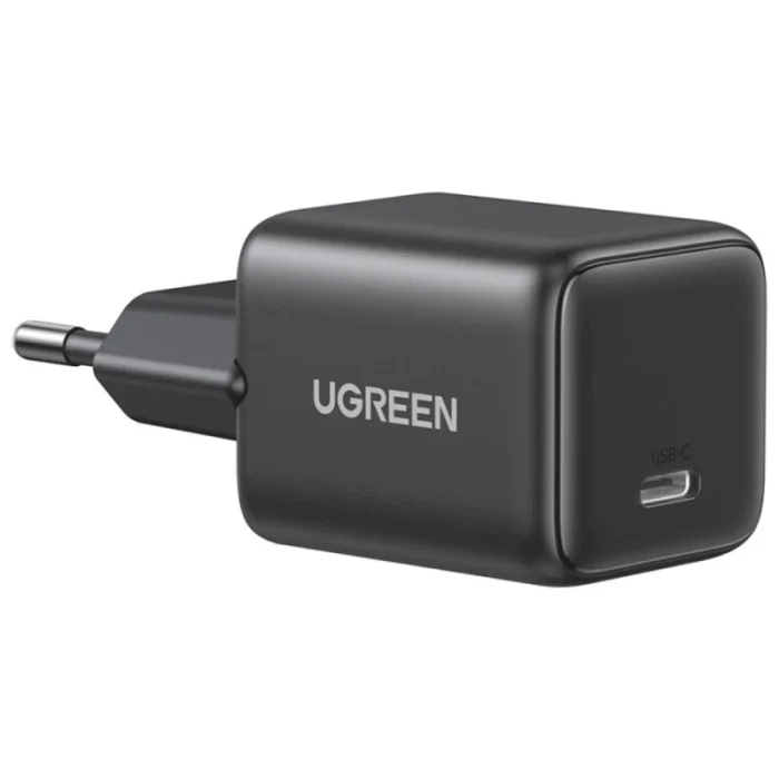 chargeur ugreen 30w usb c gan rapide eu gris (55531)