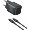 chargeur ugreen 30w usb c gan rapide eu gris (55531)