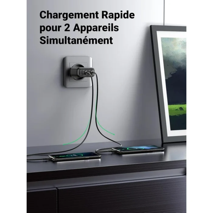 chargeur ugreen dual usb a qc 3.0 36w 10216