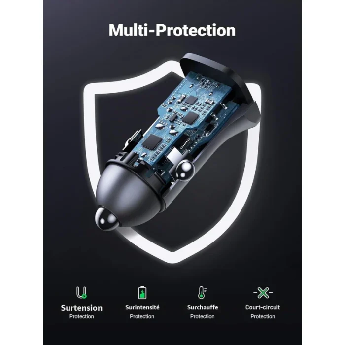 chargeur ugreen rapide auto 30w 40858