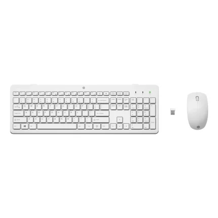 clavier et souris sans fil hp 230 blanc usb (3l1f0aa)