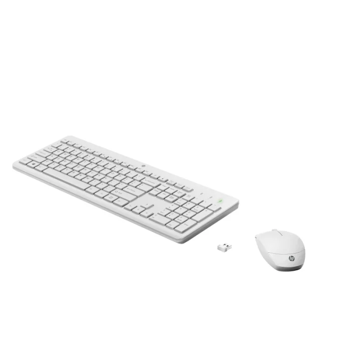 clavier et souris sans fil hp 230 blanc usb (3l1f0aa)