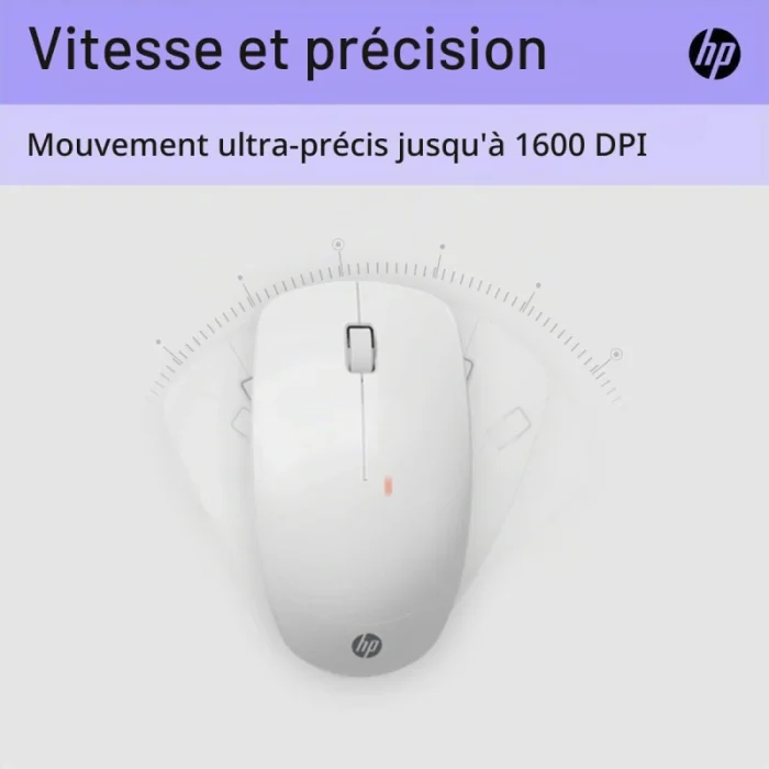 clavier et souris sans fil hp 230 blanc usb (3l1f0aa)