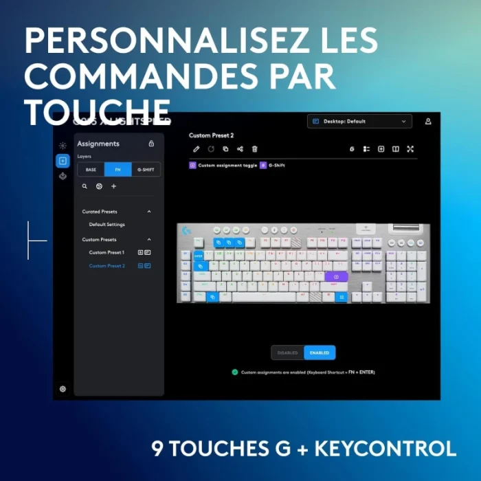 clavier gaming logitech g915 x tkl 920 012737 sans fil noir lightspeed