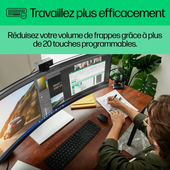 clavier sans fil hp 450 4r184aa noir azerty français